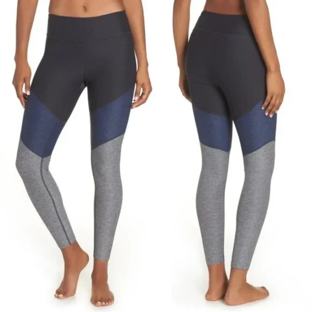 Outdoor Voices Springs 7/8 Legging Black Blue Grey Heather Colorblock XS